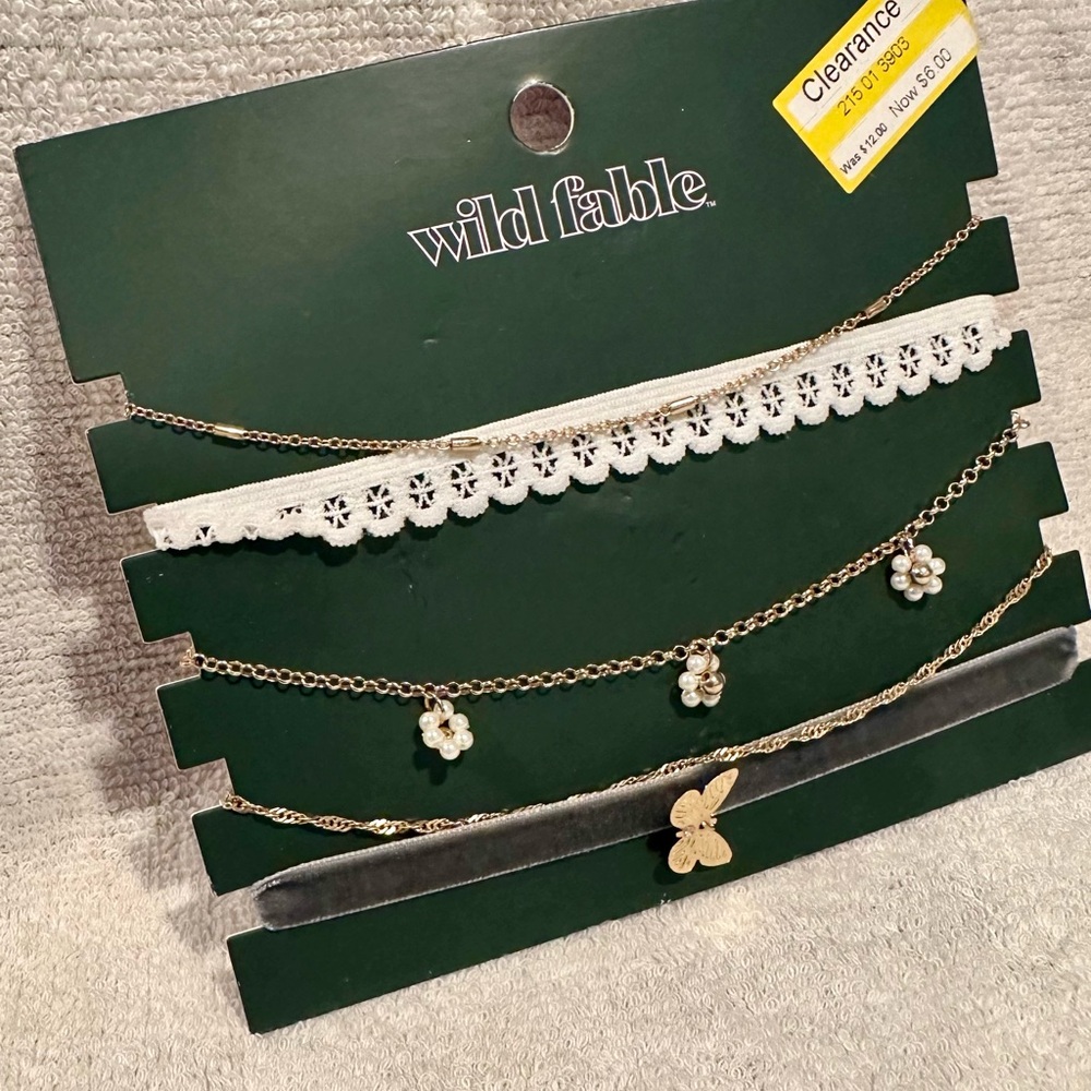 Target  Wild Fable Gold and White Necklace Set